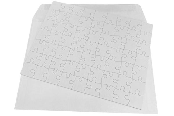 INOVART Puzzle-It 63-Piece Blank Puzzle, 12 Puzzles Per Package, 8-1/2 x  11, White