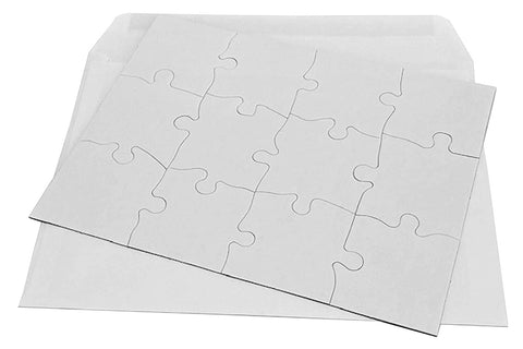 Mr. Pen- Blank Puzzle, 8 Pack, 28 Pieces/Pack, 5.5 x 8.1 Inches, White, Blank Puzzles to Draw On, White Puzzle, All White Puzzle, Blank Puzzle