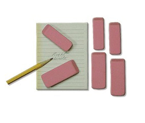 Pink Beveled Erasers - Large - 12 pack
