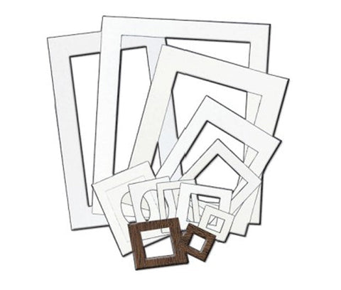 Pre-Cut White Mat Frames , 8